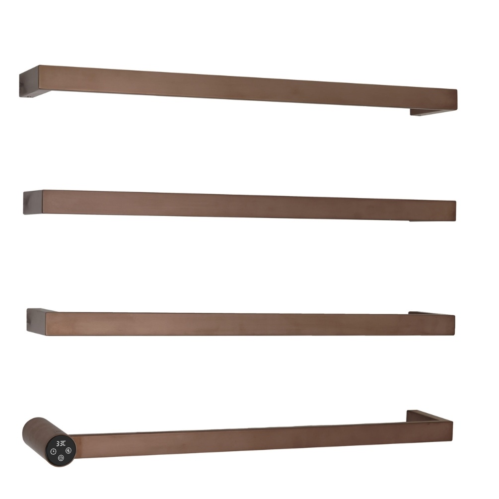 JTP Zyon Brushed Bronze 630mm x 486mm Electric Designer Towel Radiator Cut Out